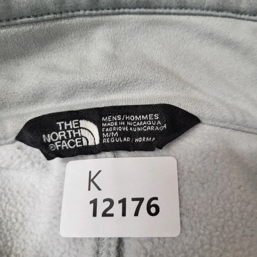 The North Face Men Sweatshirt Medium Gray Full‎ Zip Embroidered Mock Neck
